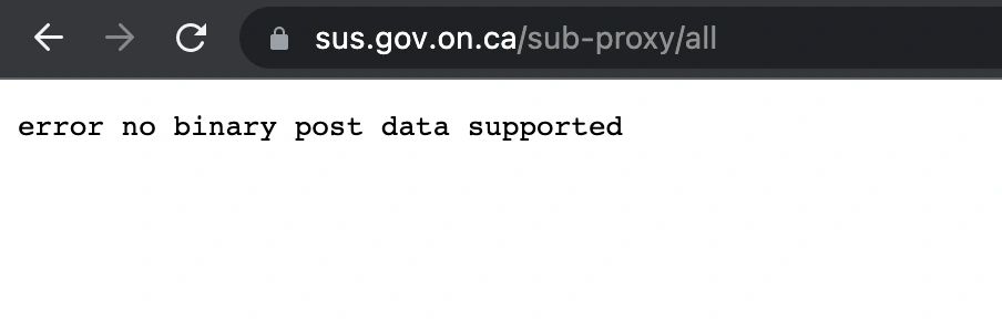 Error: No binary post data supported
